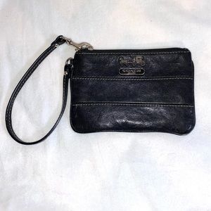 Coach Black Leather Wristlet